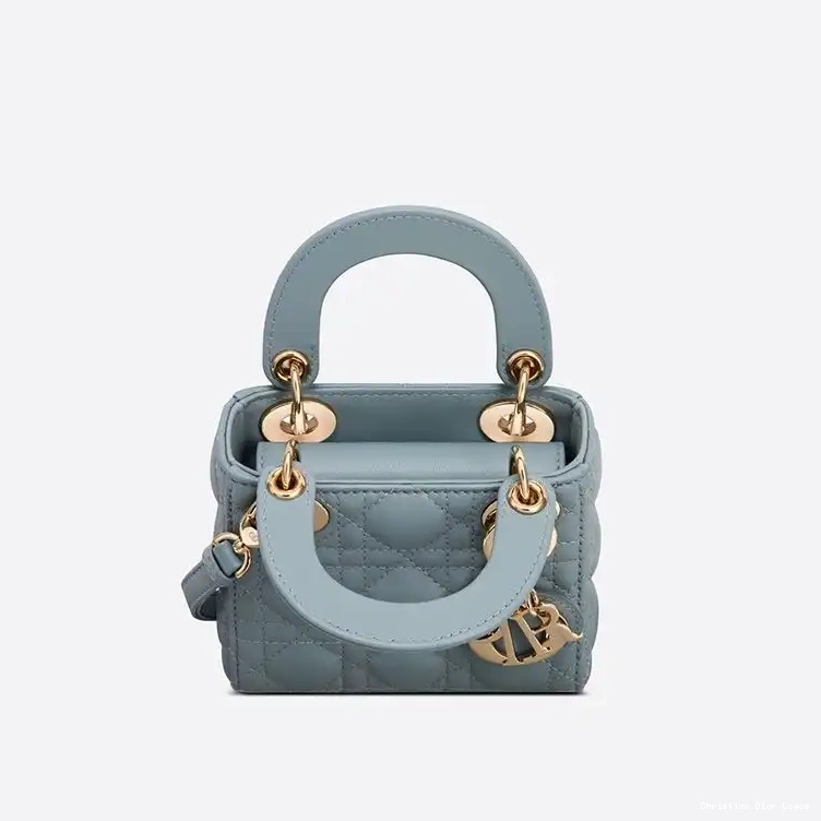 Cheap Blue Micro Sky Cannage Lambskin Bag Dior Lady 0604 Luxury